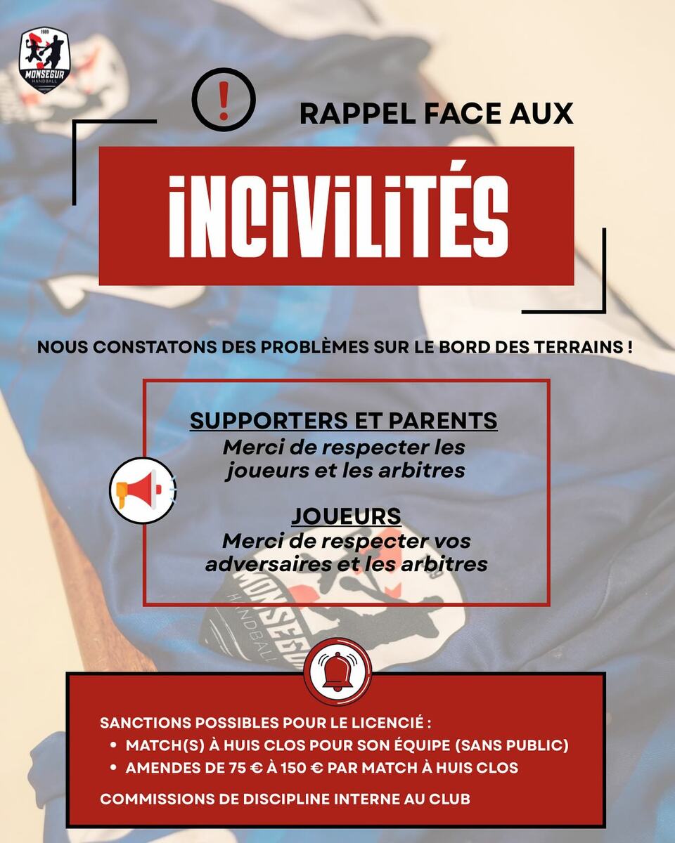 RAPPEL FACE AUX INCIVILITES
