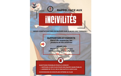 RAPPEL FACE AUX INCIVILITES